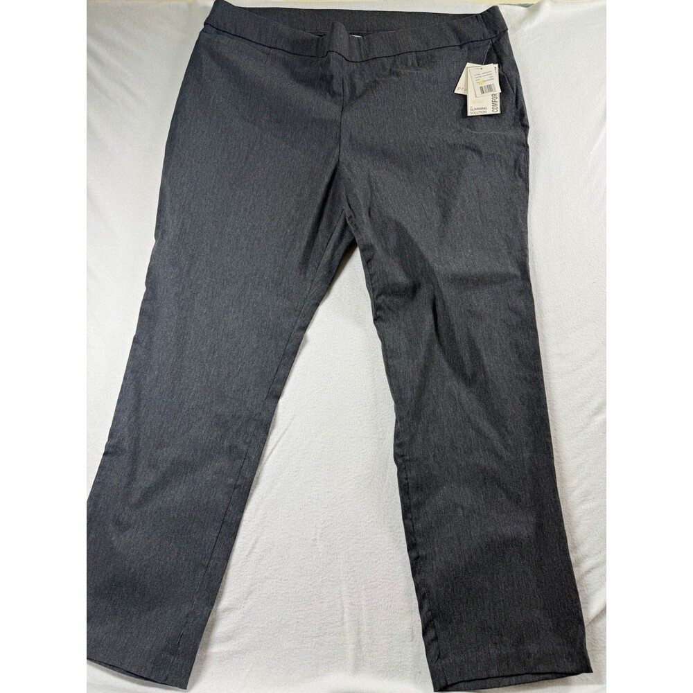 Prophecy Womens Dress Pants Plus 24W Heather Gray Slimming Straight Stretch 572